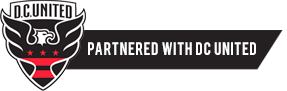 Partnered with DC United logo and text